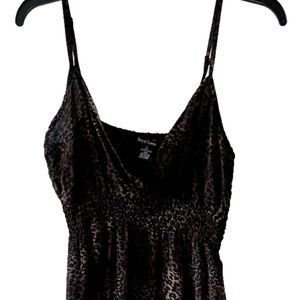 Royal Love Women's/Juniors Brown/Black Leopard Print V-Neck Maxi Dress Size S